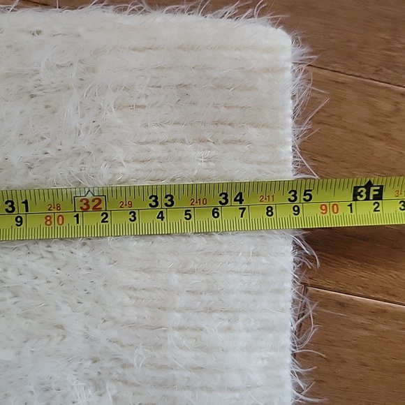 Sleeping on Snow Anthropologie Eyelash Sweater Dress White Gray S Wool Alpaca - Picture 8 of 10